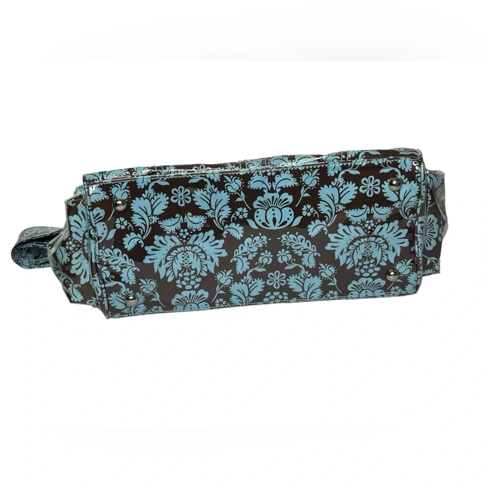 Kalencom New Orleans‎ Toile Chocolate/Blue Adjustable Strap Diaper Bag